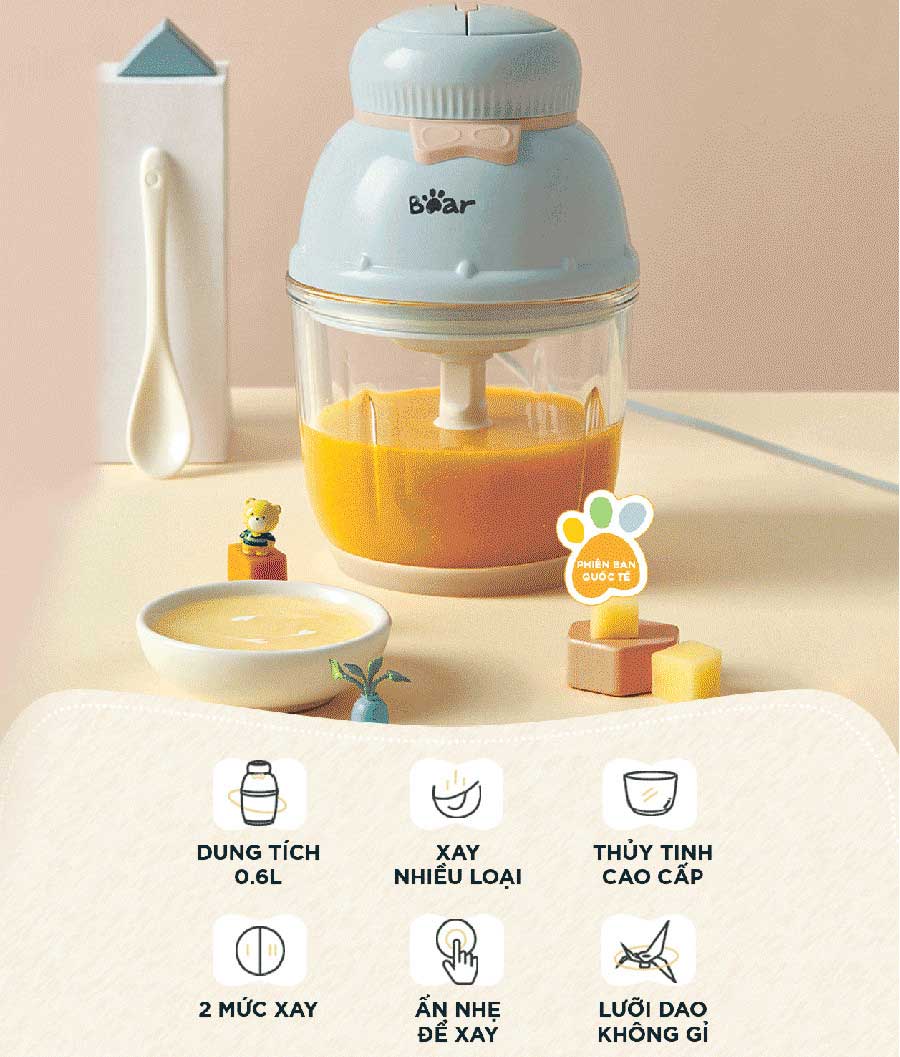 May xay an dam Bear B06V1 1 Máy xay ăn dặm Bear B06V1 cách sử dụng
